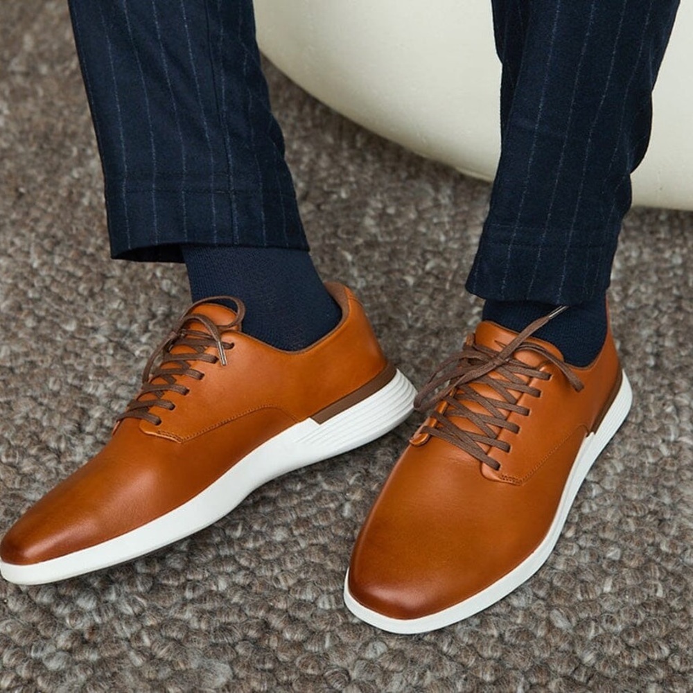 Wolf and Shepherd Tan Honey Leather Calfskin Crossover Longwing Shoes